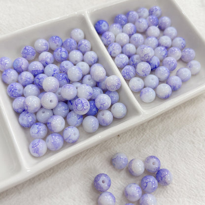 Czech Glass Beads Round 8mm Ink Painting Gradient Pastel 100pcs 12