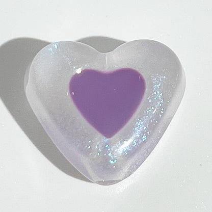 Glow Heart Acrylic Beads 15mm Two-Color Glow In The Dark 50pcs 8