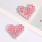 Double-Sided Heart Rhinestone Beads 19mm Full Color Alloy 6pcs 9