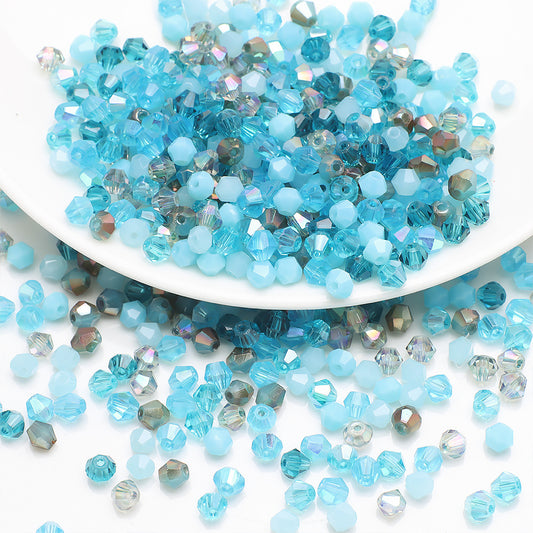 Electroplated Seed Glass Beads 4mm Lake Blue Metallic Shine 200pcs