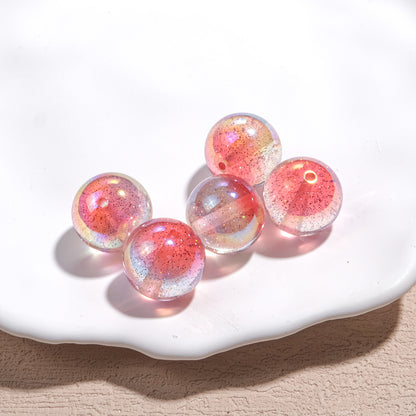 Shimmer Resin Beads 16mm Round UV Plating Glitter Effect 20pcs 9