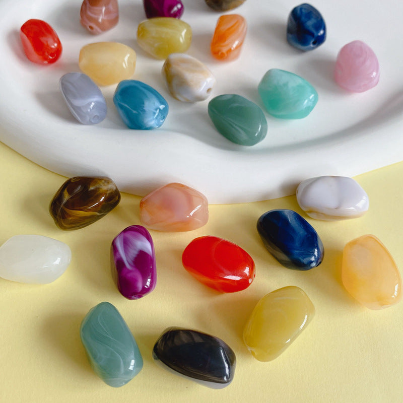 Blooming Color Irregular Resin Beads 21mm Swirling Multicolor 20pcs