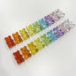 Clear Candy Colored Teddy Bear Acrylic Beads 12x18mm 10pcs 15