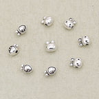 Easter Carrot and Rabbit Metal Beads 8mm Polished Silver Tone 100pcs 3