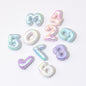 Rubberized Painted Balloon Shaped Number Acrylic Beads 25mm 10pcs 8