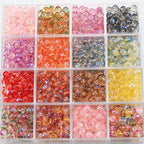 Transparent Double Color Glass Beads 10mm Glossy Shimmer 10pcs 2