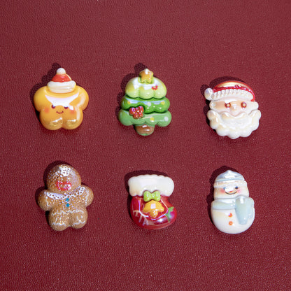 Electroplating Christmas Series Resin Beads Festive Holiday Design 20pcs