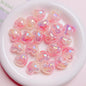 Puffy Crackle Heart Acrylic Beads 22mm Glossy Semi-Transparent 50pcs 9