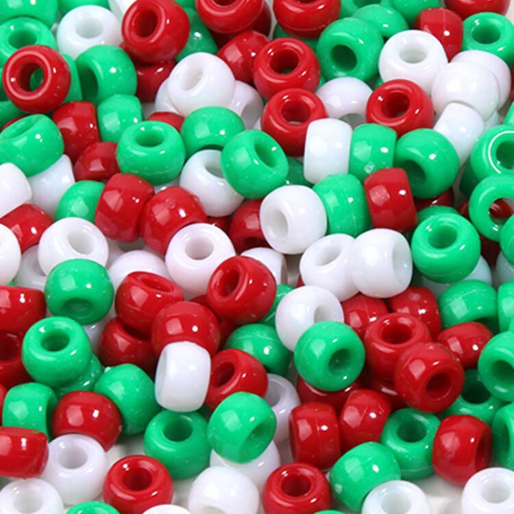 Multicolor Pony Beads Acrylic 9mm Smooth Finish 100pcs 19