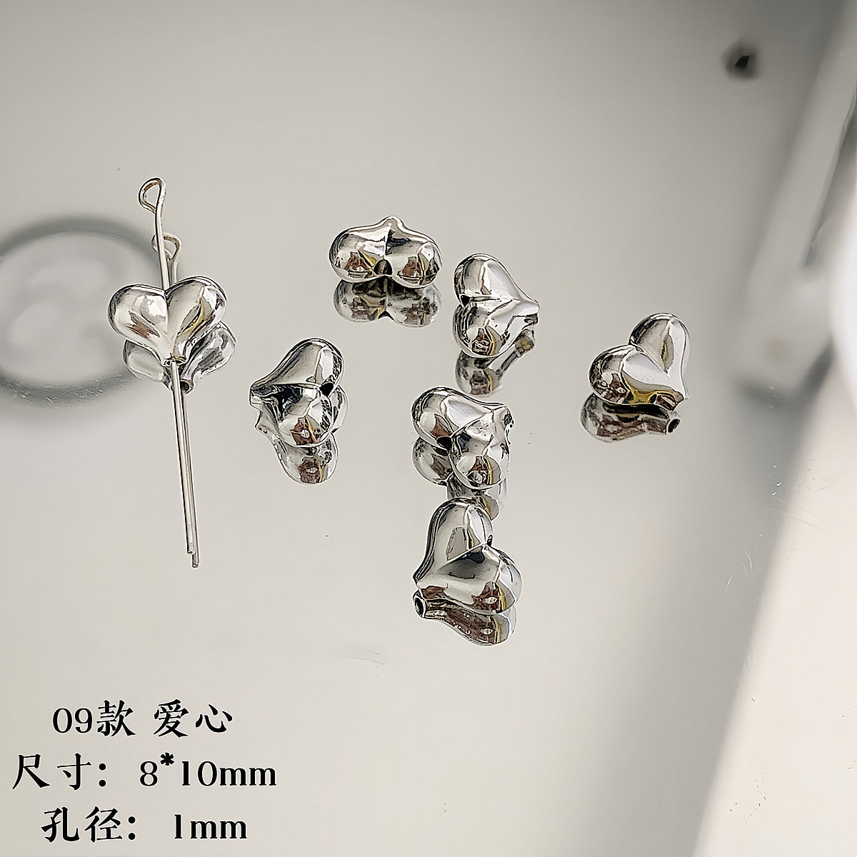 Cartoon Metal Beads Silver Pink Tone Playful Enamel 10pcs 11