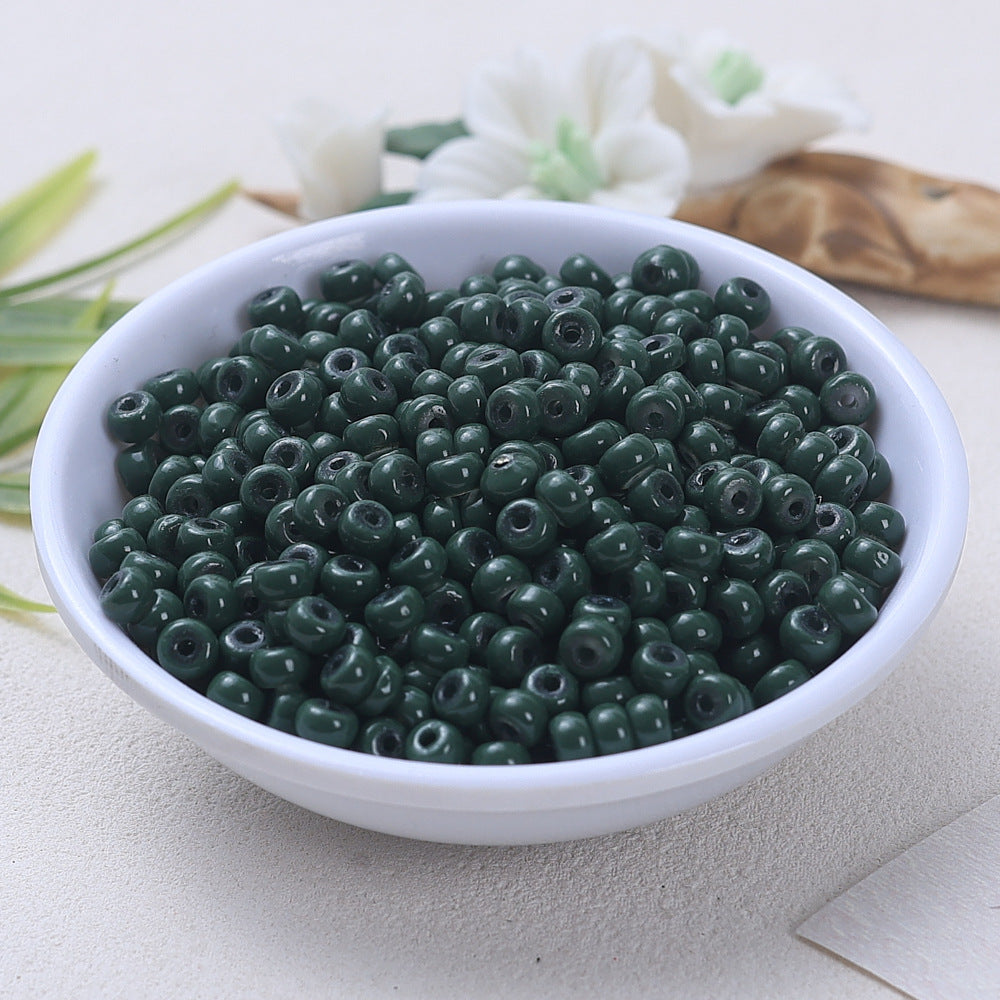Glass Donut Spacer Beads 4mm Solid Color 200pcs 18