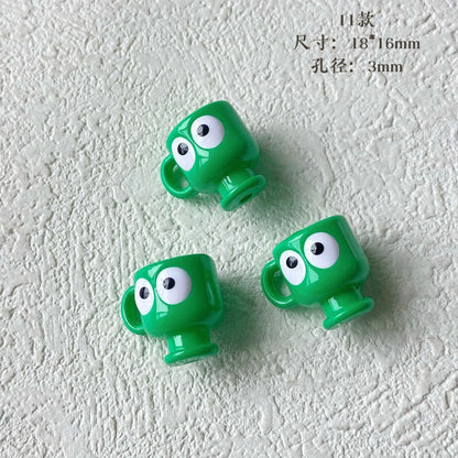 Personification Cup Acrylic Beads 18mm Enamel Glossy 6pcs 13