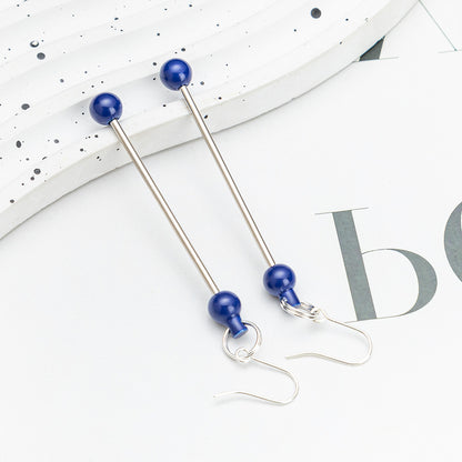 Beadable Earrings Metal Colorful Bar 7.8cm 4.4g Wholesale 13
