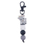 Cartoon Animal Silicone Bead Keychain Elk Yak Goat Design 11