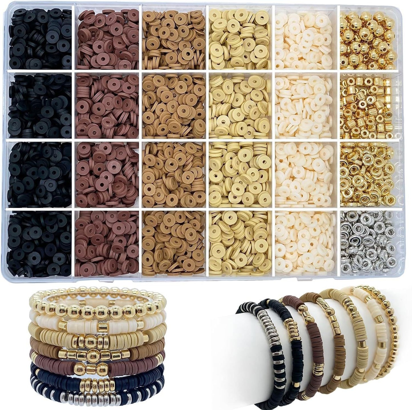 Heishi Clay Beads 6mm Elegant Golden Tone Polymer 1box 10