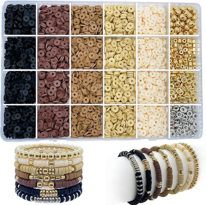Heishi Clay Beads 6mm Elegant Golden Tone Polymer 1box 10