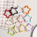 Zinc Alloy Star Trigger Spring Key Rings 41mm Baking Painted 6pcs 6