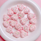 Kawaii Resin Beads 25mm Creamy Color UV Plating 5pcs 4