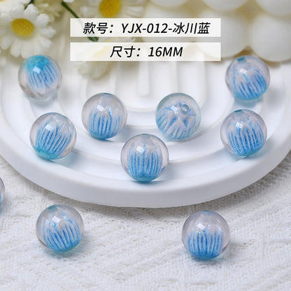 Clear Tulip Resin Beads 16mm Round Translucent Sparkle 10pcs 17