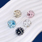 Flower Pattern Rhinestone Bubblegum Beads 15mm Polymer Clay 10pcs 4