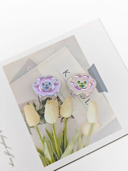 UV Plating Tiny Sheep Acrylic Flat Beads 24mm Glossy Face 50pcs 17