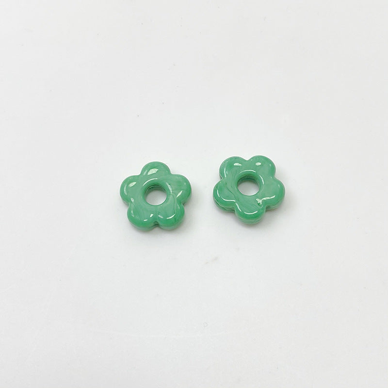 Lampwork Glass Beads Five Petal Flower 15mm Solid Color 10pcs 8