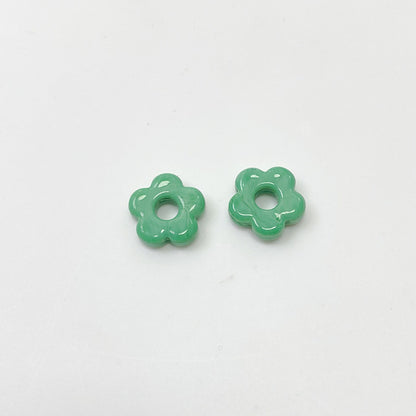 Lampwork Glass Beads Five Petal Flower 15mm Solid Color 10pcs 8