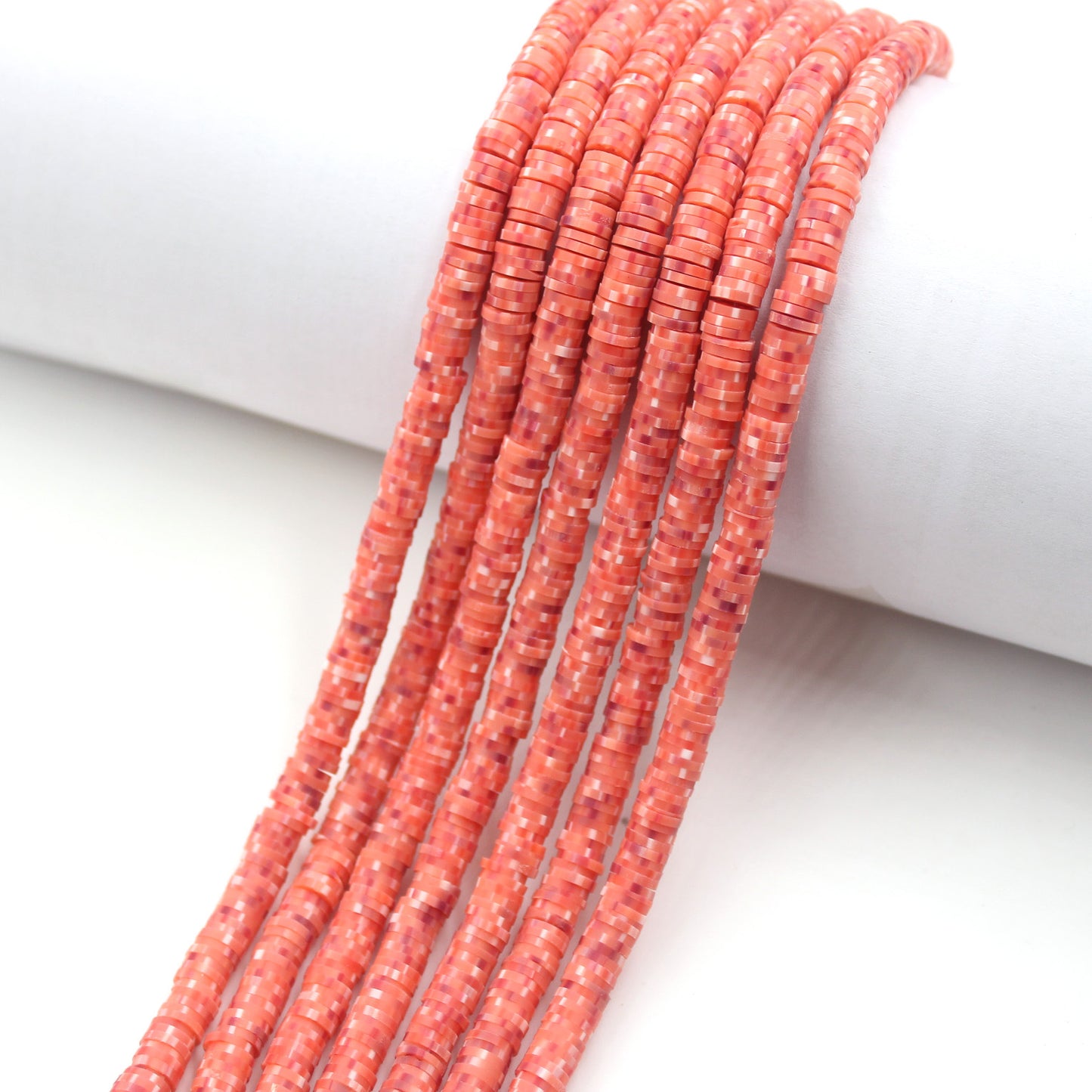 Flat Clay Beads 6mm Colorful Matte Polymer Spacer 10 Strands 12