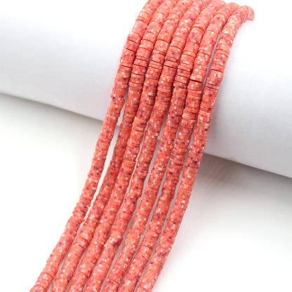 Flat Clay Beads 6mm Colorful Matte Polymer Spacer 10 Strands 12