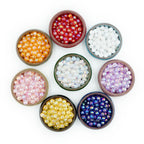 Plating Round Acrylic Beads 12mm Iridescent Transparent 550pcs 4