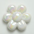 UV Plating Flower Acrylic Beads 32mm Glossy Pastel Large 20pcs 6