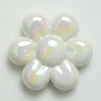 UV Plating Flower Acrylic Beads 32mm Glossy Pastel Large 20pcs 6