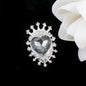 Heart Crown Rhinestone Beads Fancy Faceted Circle Badge 10pcs 11