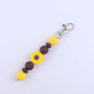 Silicone Beaded Bracelet Daisy Keychain Pastel Floral Design 10