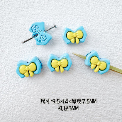 Bow Metal Beads 14mm 16mm Baking Painted Two-Color Alloy 10pcs 12