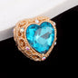 Double-Sided Heart Rhinestone Beads 22mm Alloy Encrusted 10pcs 33
