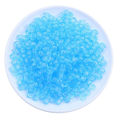 Transparent Acrylic Seed Beads 9mm Large Hole Colorful 100pcs 17
