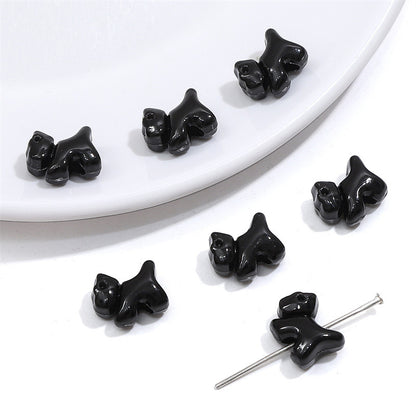 Solid Color Puppy Acrylic Beads 12mm Assorted Bright Pastel 100pcs 10