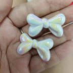 Glow Bow Acrylic Beads 23x35mm Plated Colorful 100pcs 6