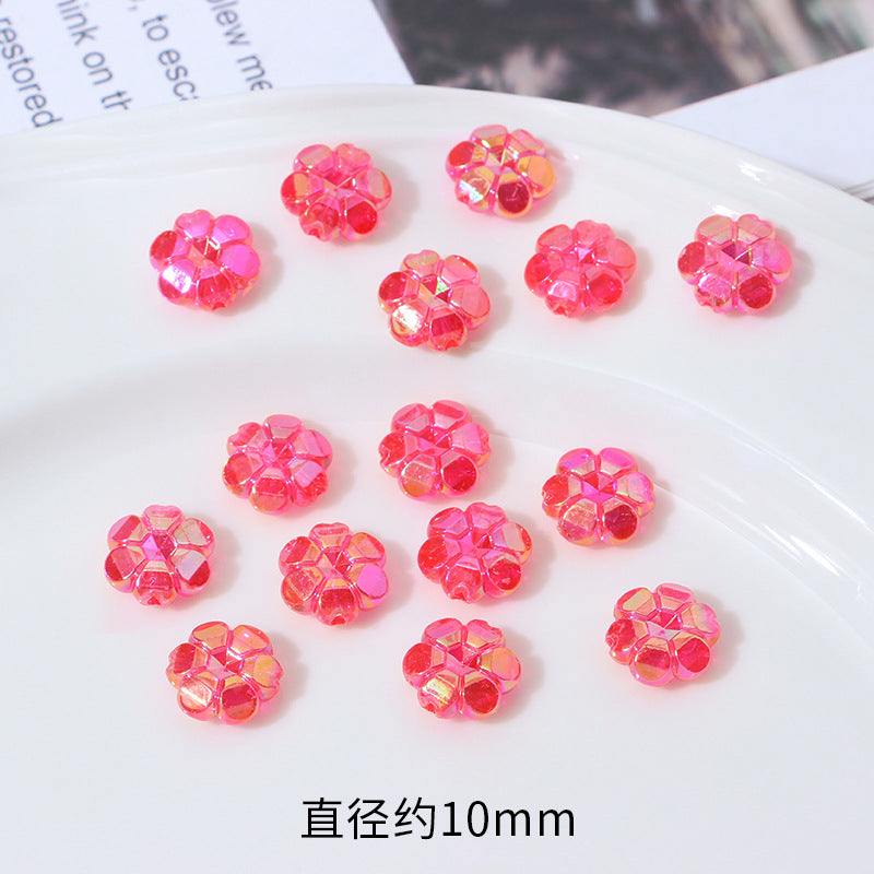 Transparent Faceted Plum Acrylic Beads 10mm Colorful Assorted 50pcs 10
