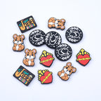 Silicone Focal Beads Cartoon Squirrel Circle Cowboy Hat 20pcs 3