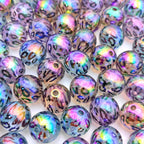 Glow In The Dark Leopard Print Acrylic Beads 16mm Plated 20pcs 4