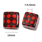 Vintage Rhombus Grid Acrylic Square Beads 14mm Glossy Retro 50pcs 3