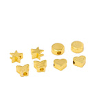 Brass Flat Metal Beads Gold Tone Butterfly Star Heart Circle 50pcs 4