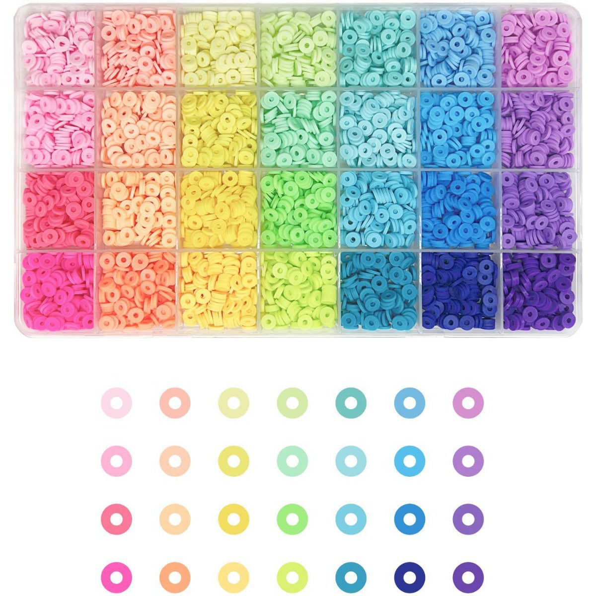 Heishi Clay Beads 6mm Rainbow Colors Polymer 1box 4200pcs