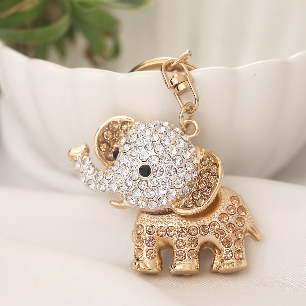 Rhinestone Elephant Keychain Metal Alloy Cute Colorful Charm 6