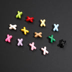 Baking Painted X Acrylic Beads 8mm Glossy Colorful 100pcs 3