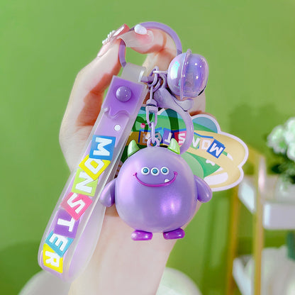 Cute PVC Monster Keychain Colorful Glossy Finish Fun Design 6