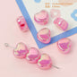 Milky Candy Heart Acrylic Flat Beads 14mm Double Layer 10pcs 8