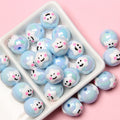 Hand Painted Bear Acrylic Beads 16mm Glossy Single Piece 2